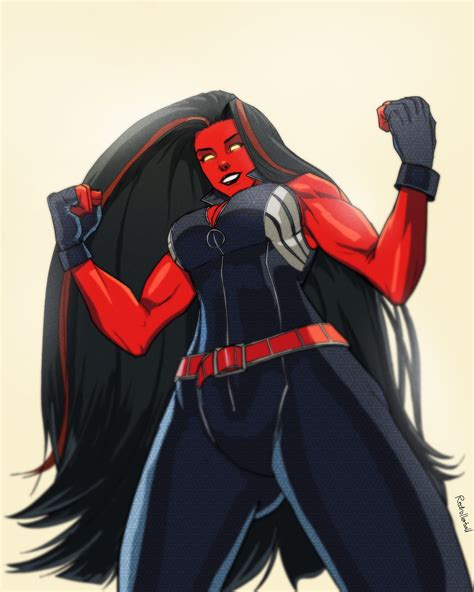 red she hulk art